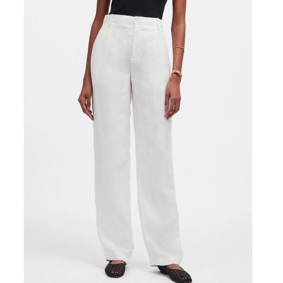 NWT Madewell Mid-Rise Straight Pants in Linen Blend Size 6 - Picture 2 of 9